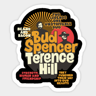 Nostalgic Tribute to Bud Spencer and Terence Hill - Iconic Duo Illustration Sticker